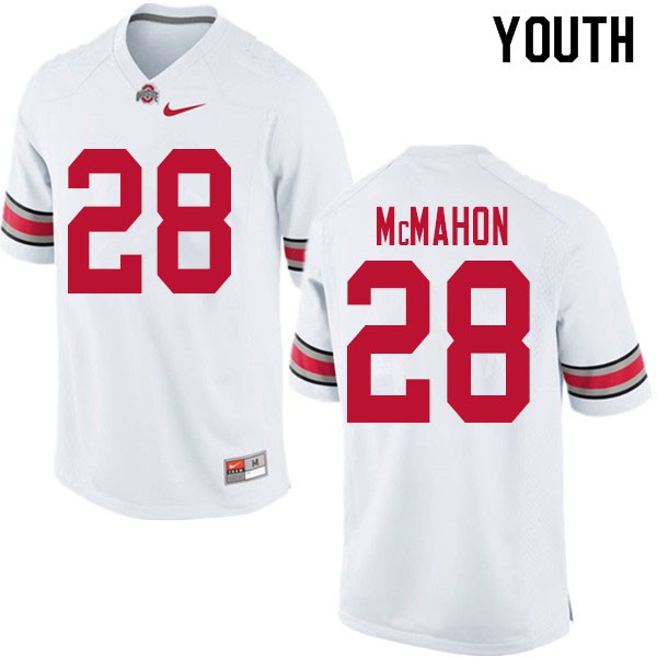 Ohio State Buckeyes #28 Amari McMahon Youth Stitch Jersey White